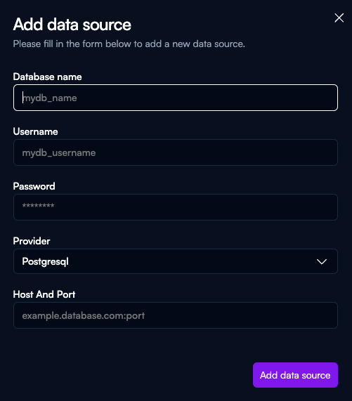 data source form