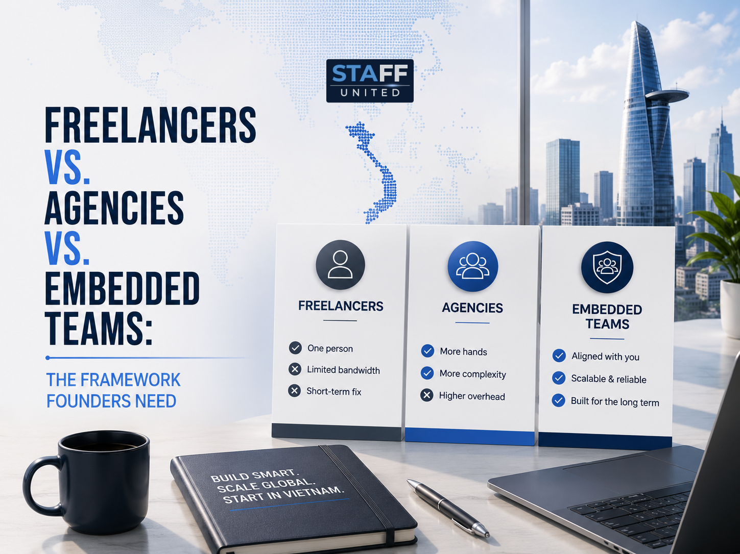 Freelancers vs. Agencies vs. Embedded Teams: The Framework Founders Need