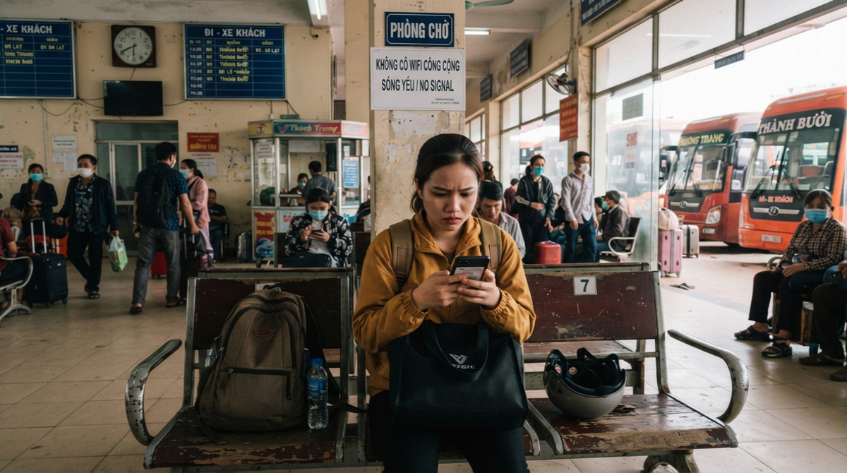 Sóng wifi ở bến xe bị yếu hoặc không có wifi