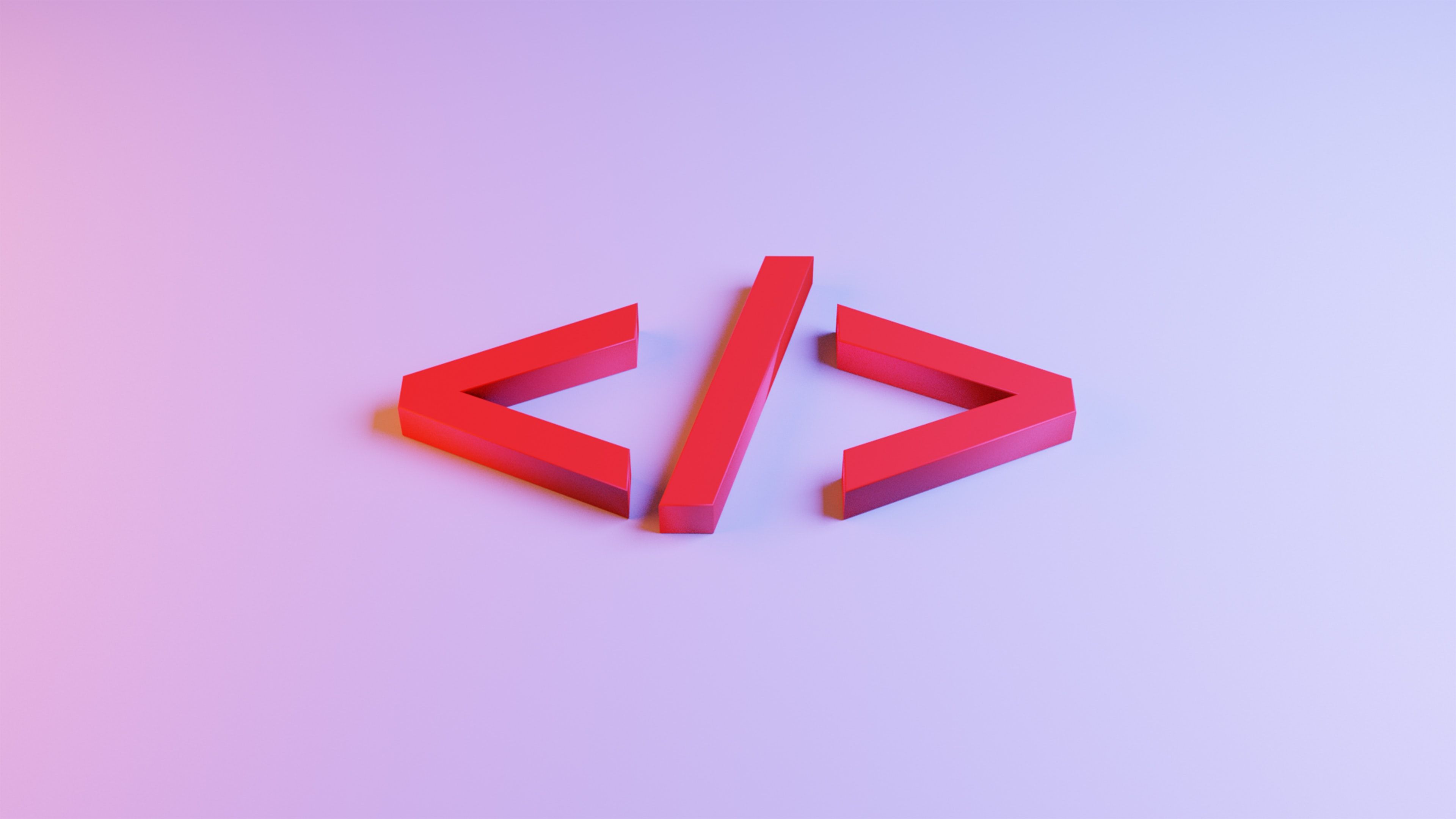 Artsy illustration of code with a pink and purple background