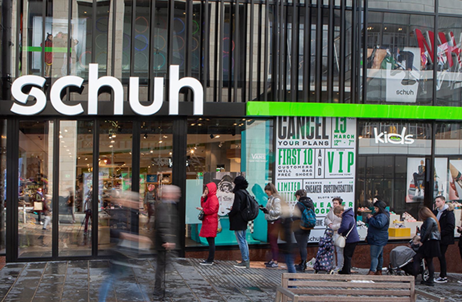 iOS devices in use in a schuh store
