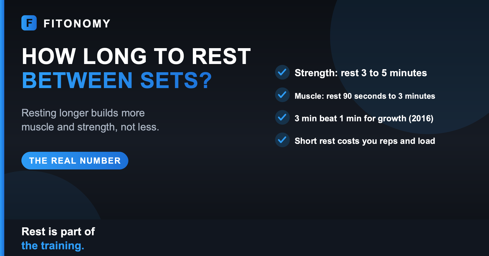 How long to rest between sets by training goal, what the research shows, Fitonomy