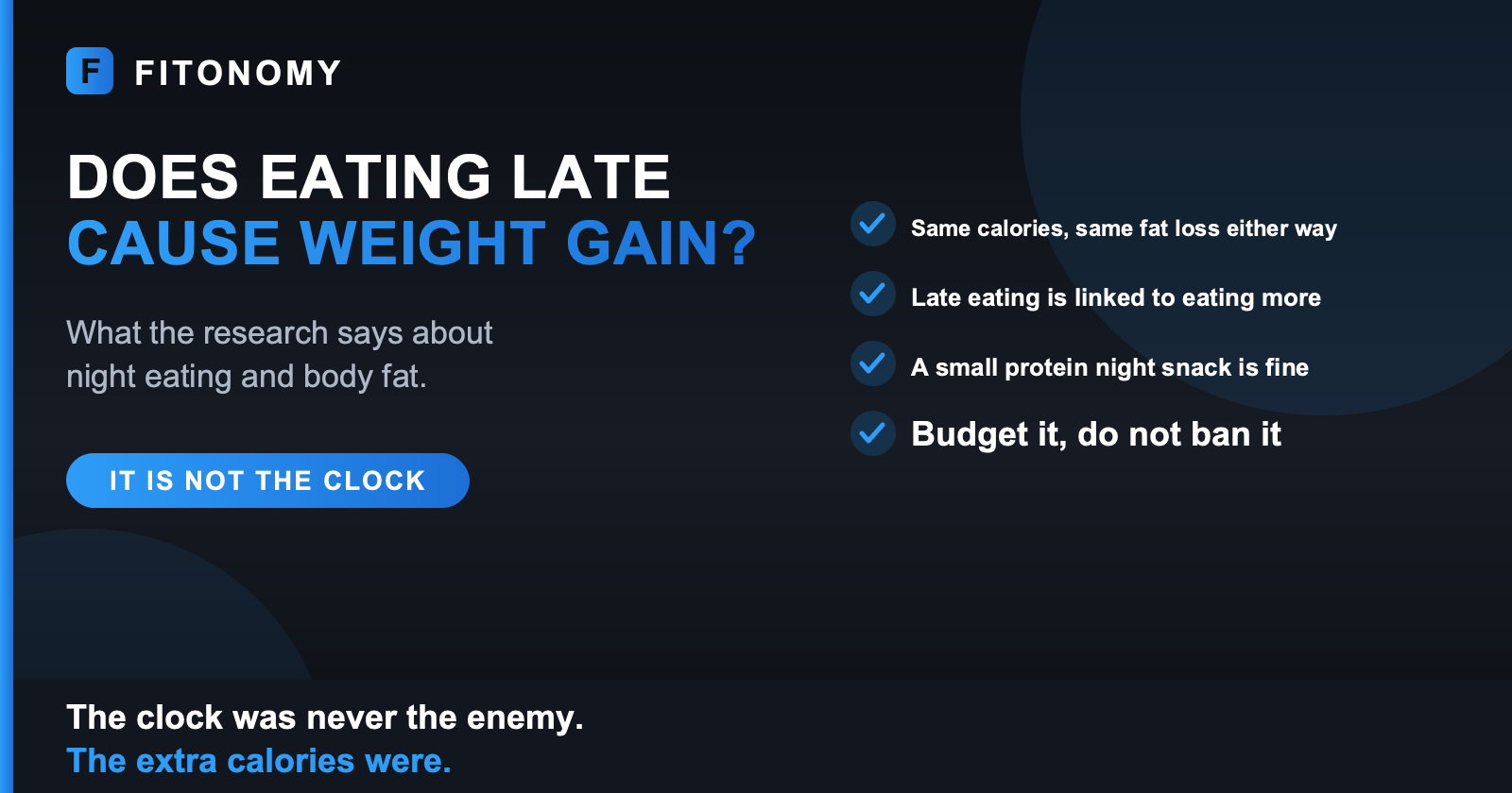 Does eating late at night make you gain weight, what the research says - Fitonomy