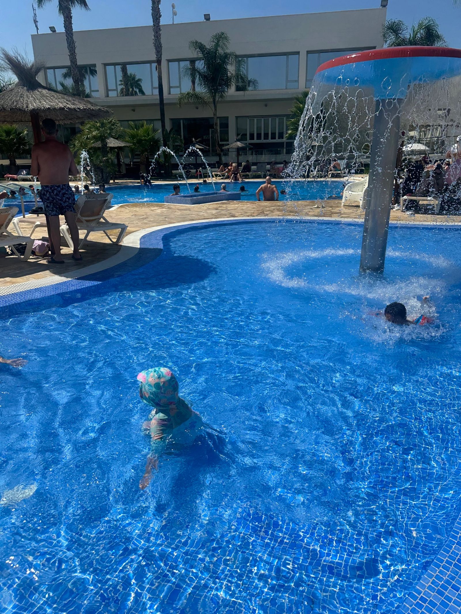 The pool area kept the kids entertained