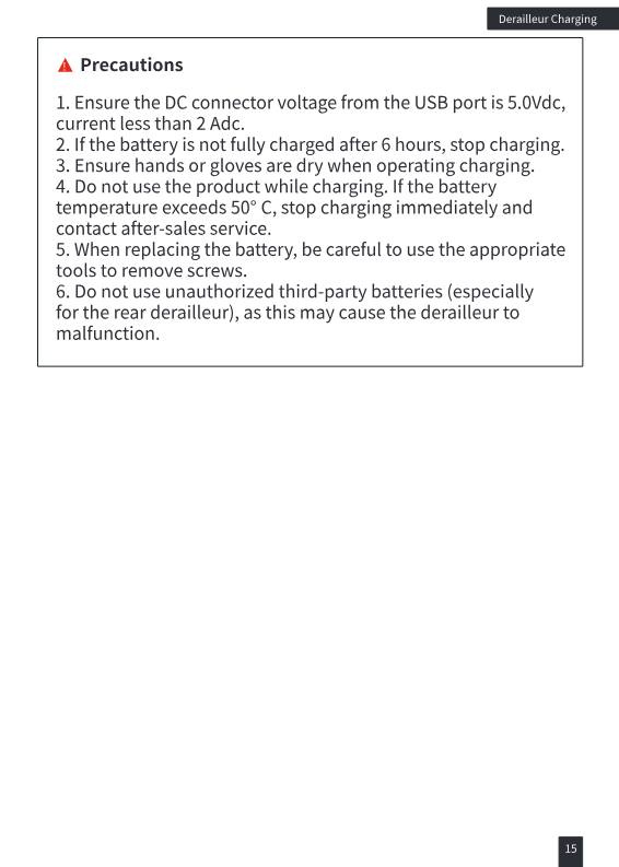 Charging precautions list