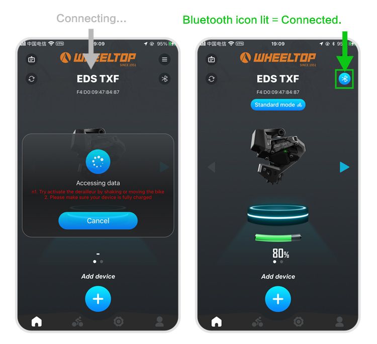 WHEELTOP App Setup Guide: Configure Your Electronic Derailleur in Minutes — The Connected Screen: What You're Looking At