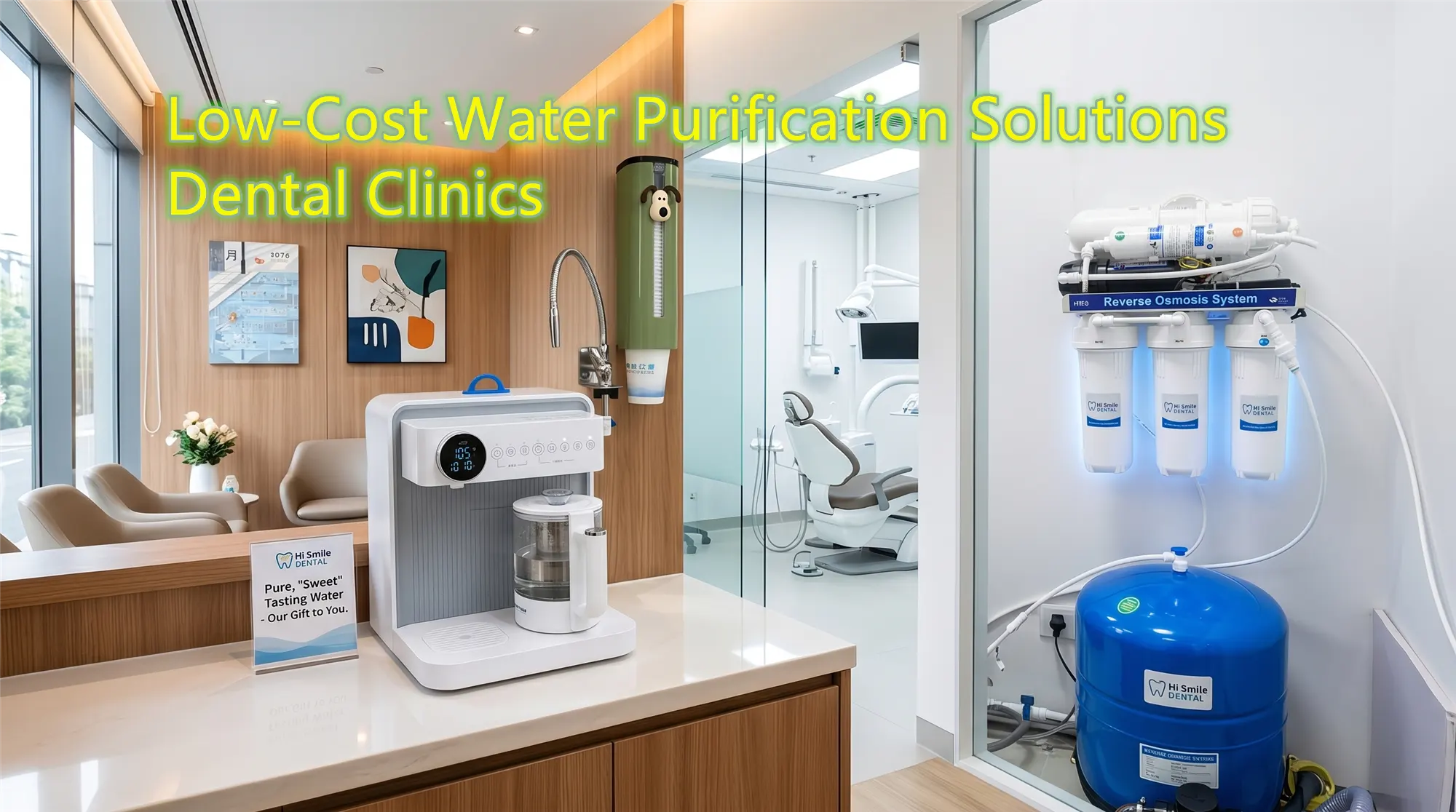 Professional 5-Stage RO Water Purification System & Waiting Area Setup for Dental Clinic