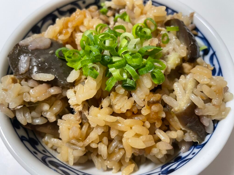 Steamed Rice with Eggplant and Tuna