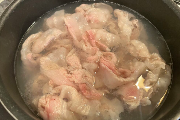 Boil the pork.