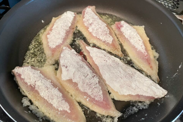 Pan Fried Horse Mackerel with Tomato Ginger Sauce