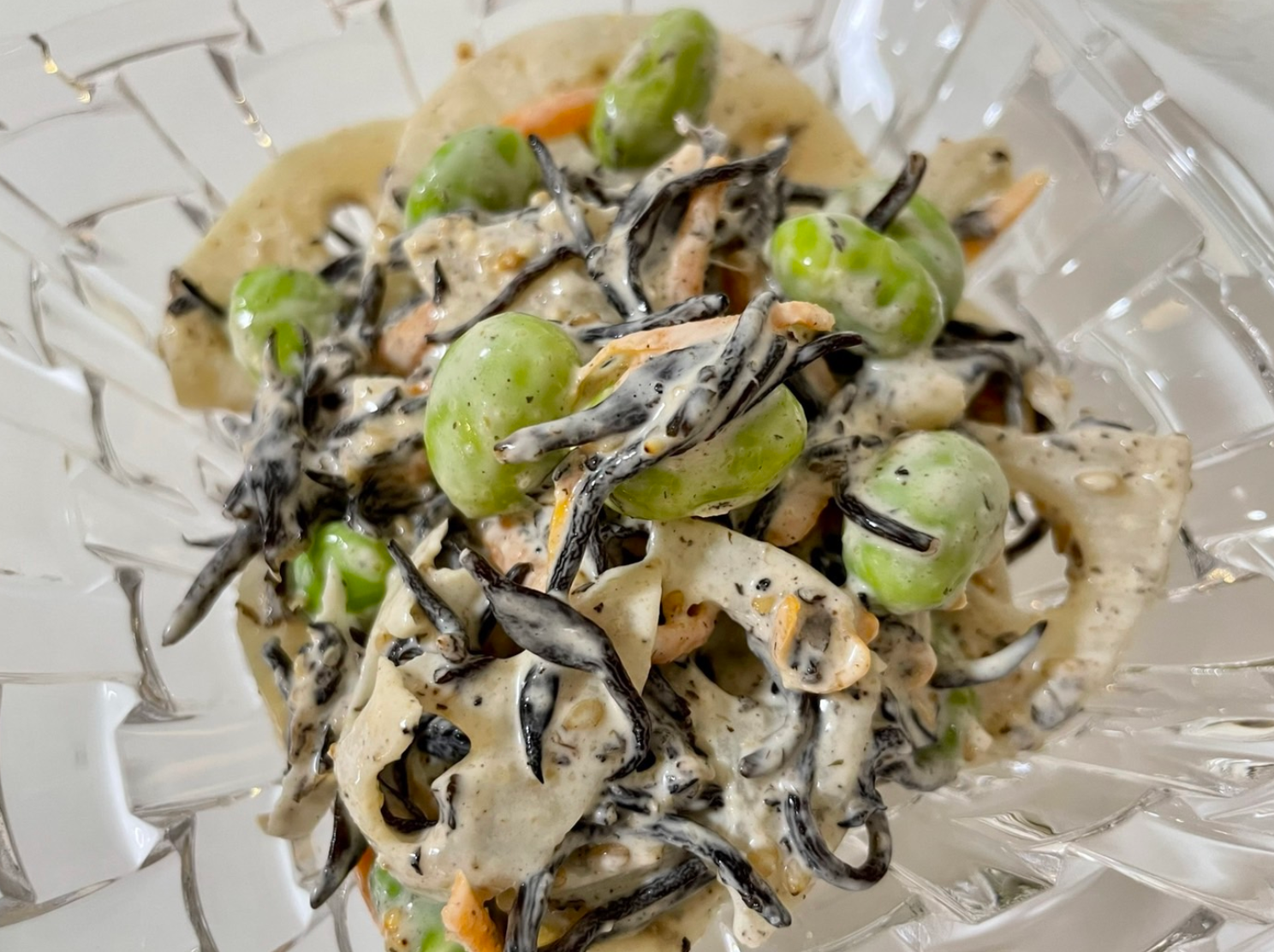 Japanese Deli Style Lotus Root and Hijiki Sesame Mayo Salad