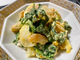 Creamy Egg Salad with Shrimp and Rapeseed Blossoms
