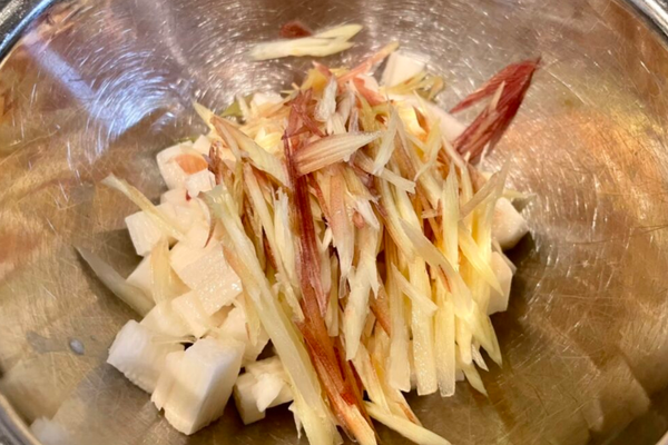 Chinese yam and myoga ginger