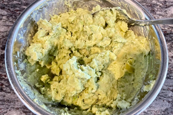 Creamy Avocado Potato Salad with Takuan