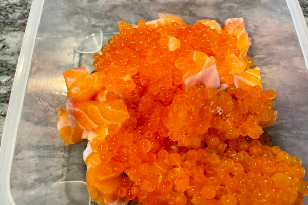 Soy Marinated Salmon and Ikura