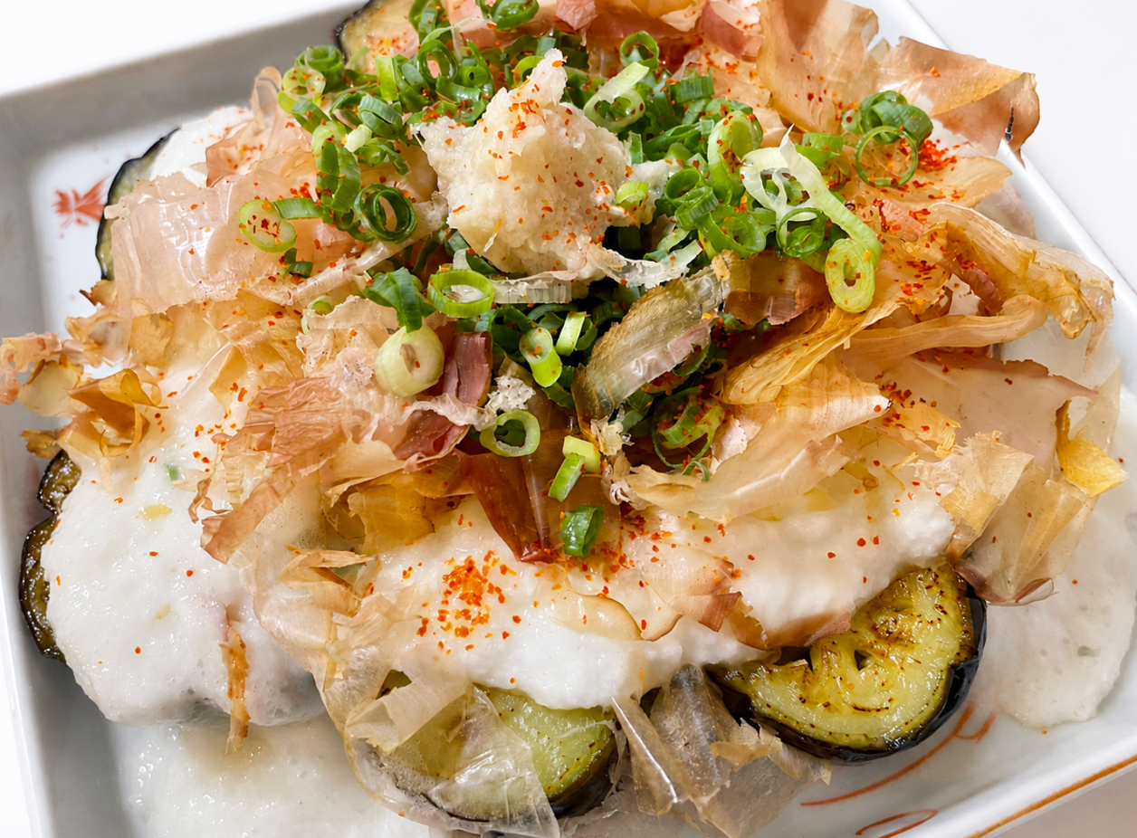 Japanese Fried Eggplant with Grated Yam