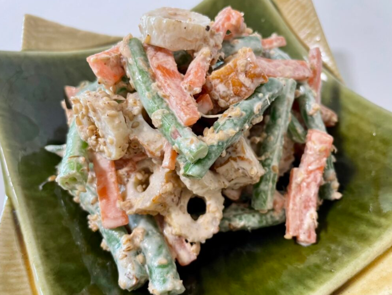 Sesame Mayo Green Beans and Chikuwa Salad