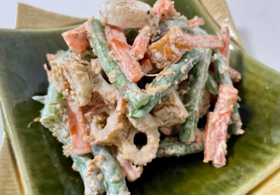 Sesame Mayo Green Beans and Chikuwa Salad