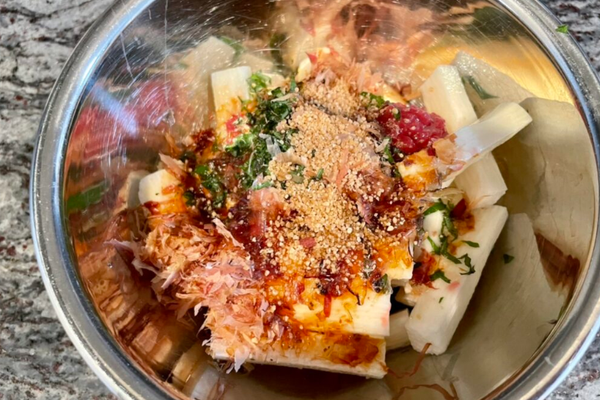 Add the seasonings and mix well.