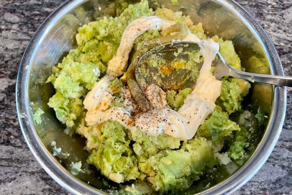 Creamy Avocado Potato Salad with Takuan
