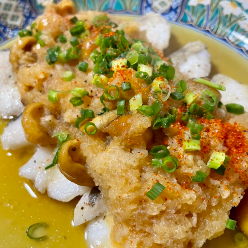 Pan Fried Cod with Nameko Mushroom and Grated Daikon Sauce