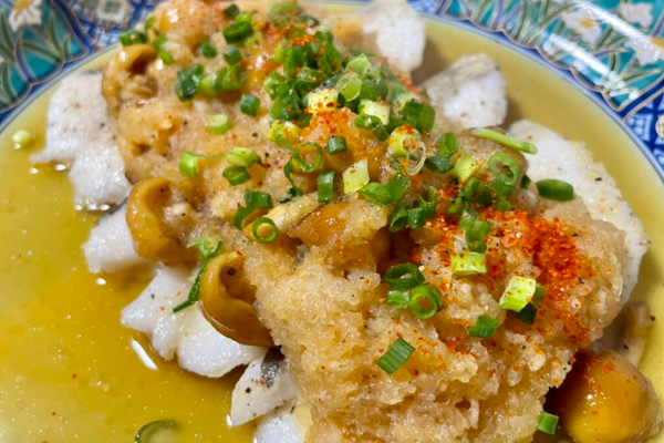 Pan Fried Cod with Nameko Mushroom and Grated Daikon Sauce