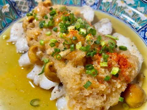 Pan Fried Cod with Nameko Mushroom and Grated Daikon Sauce