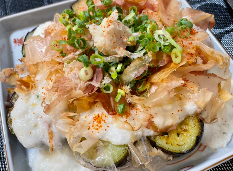 Japanese Fried Eggplant with Grated Yam