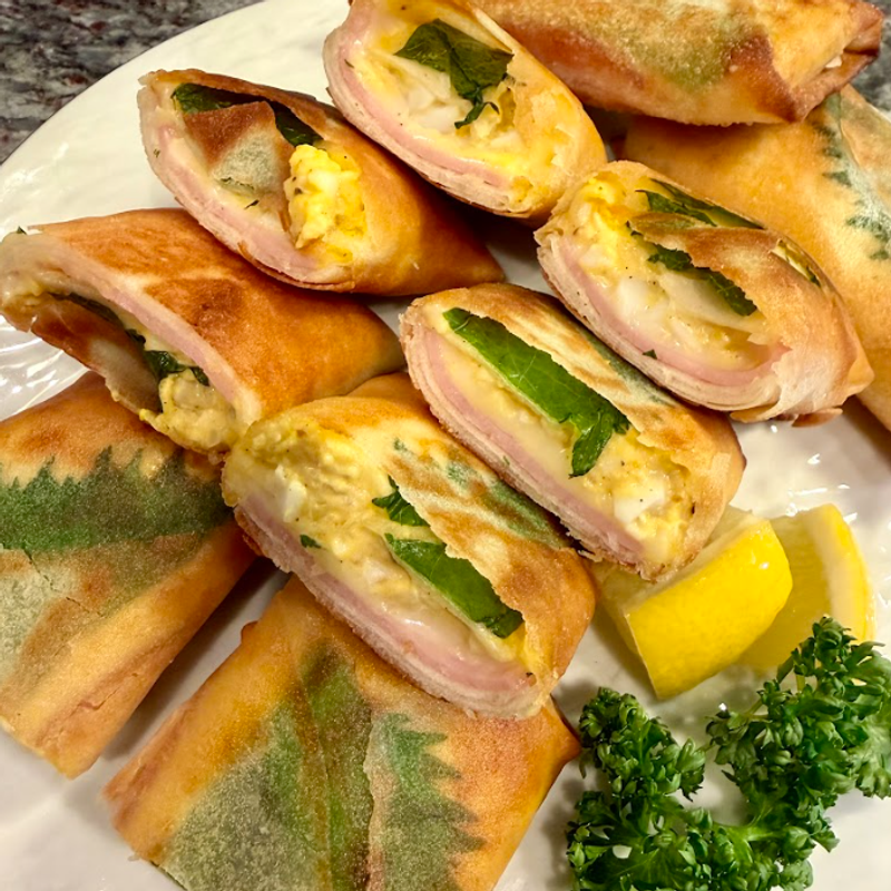 Ham, Egg & Cheese Spring Rolls