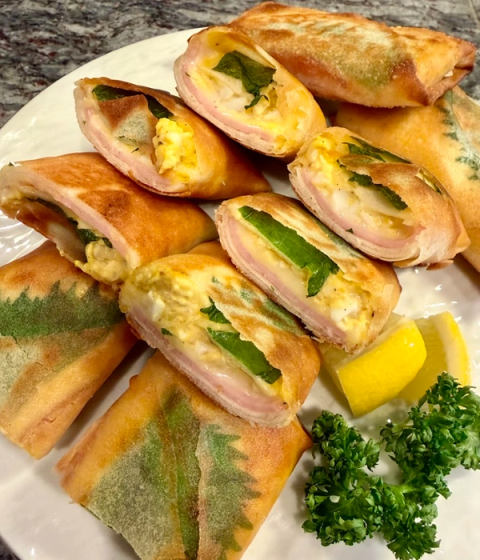 Ham, Egg & Cheese Spring Rolls