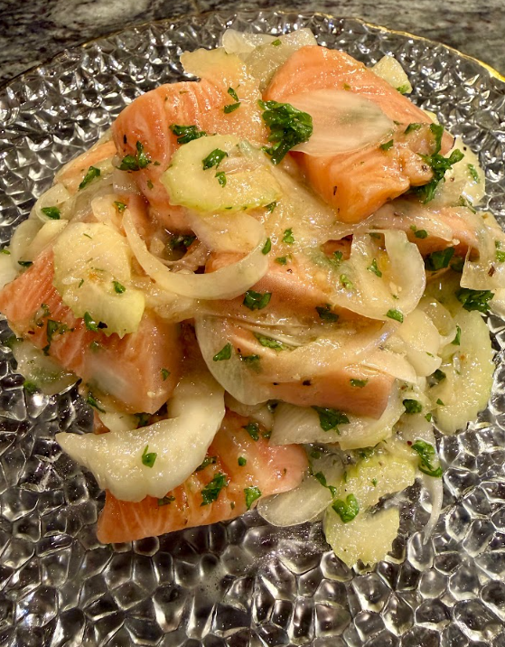 Salmon and Celery Carpaccio