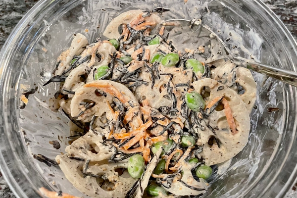Deli Style Lotus Root and Hijiki Sesame Mayo Salad