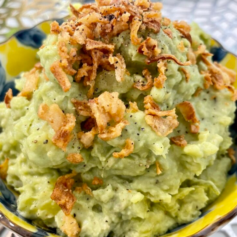 Creamy Avocado Potato Salad with Pickled Daikon