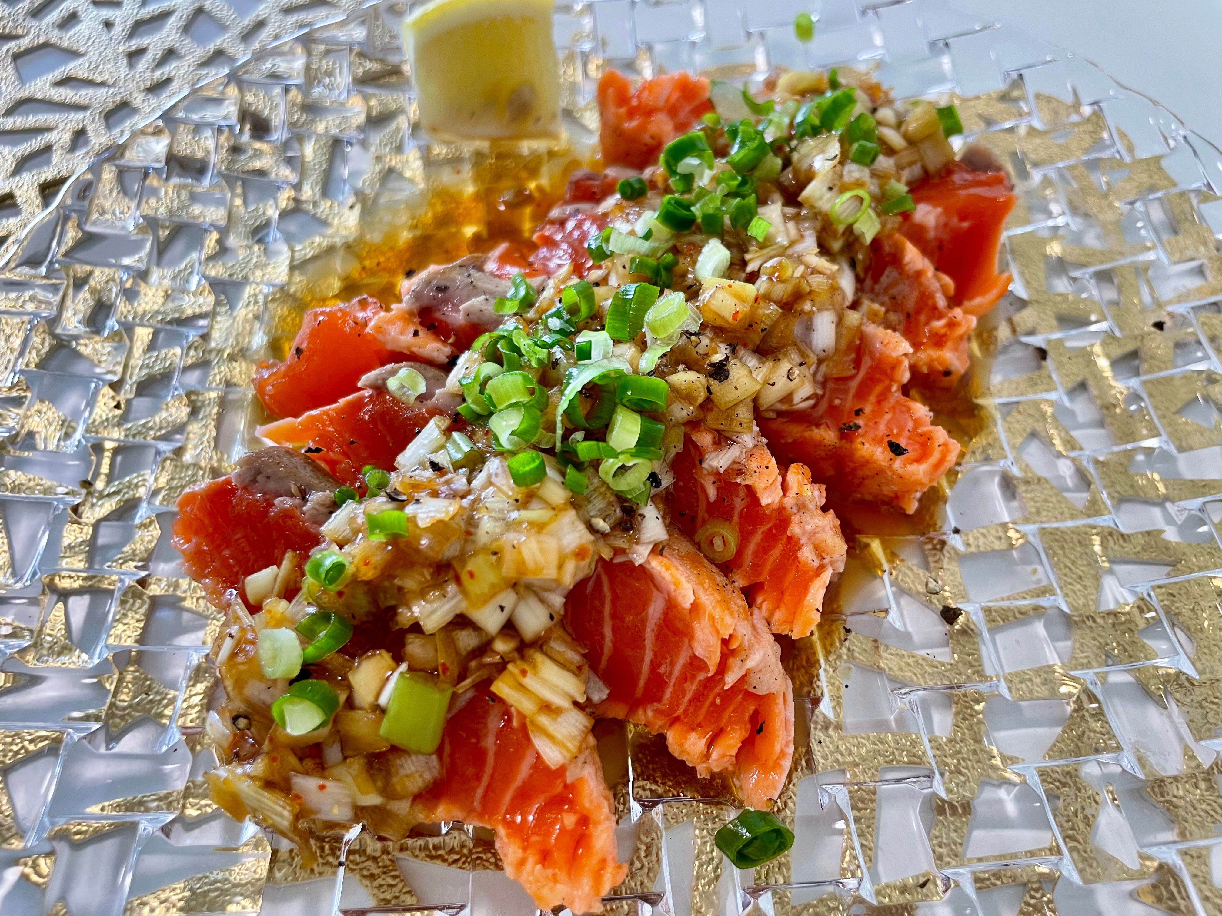 Seared Salmon with Scallion Sauce