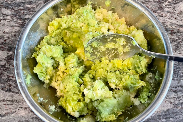 Creamy Avocado Potato Salad with Takuan