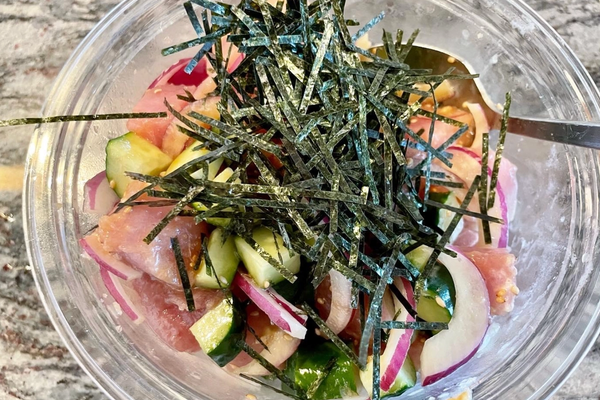 Tuna Poke Style Salad with Soft Cooked Egg
