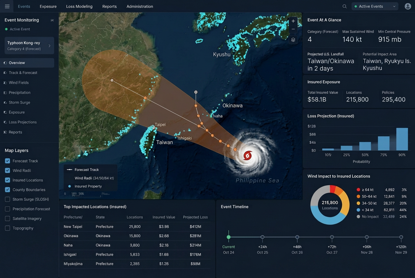 Real-Time Event Monitoring MAPTYCS interface