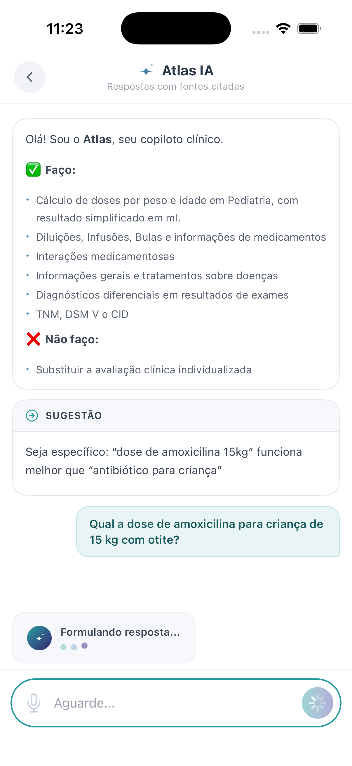 Atlas informa o que faz e o que não faz, sendo transparente sobre seus limites