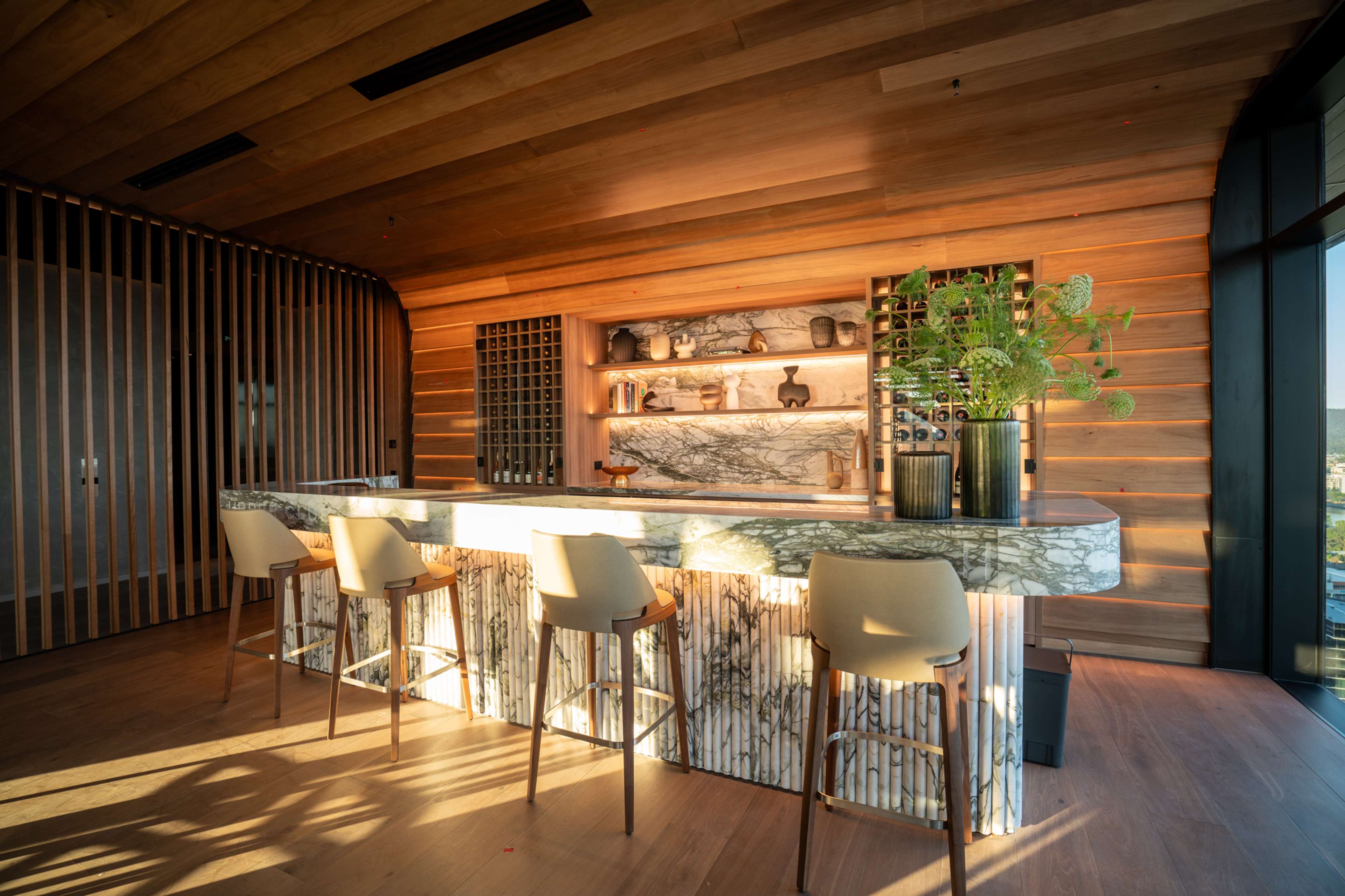Residents' wine bar in the Upper Club at Upper House by Aria