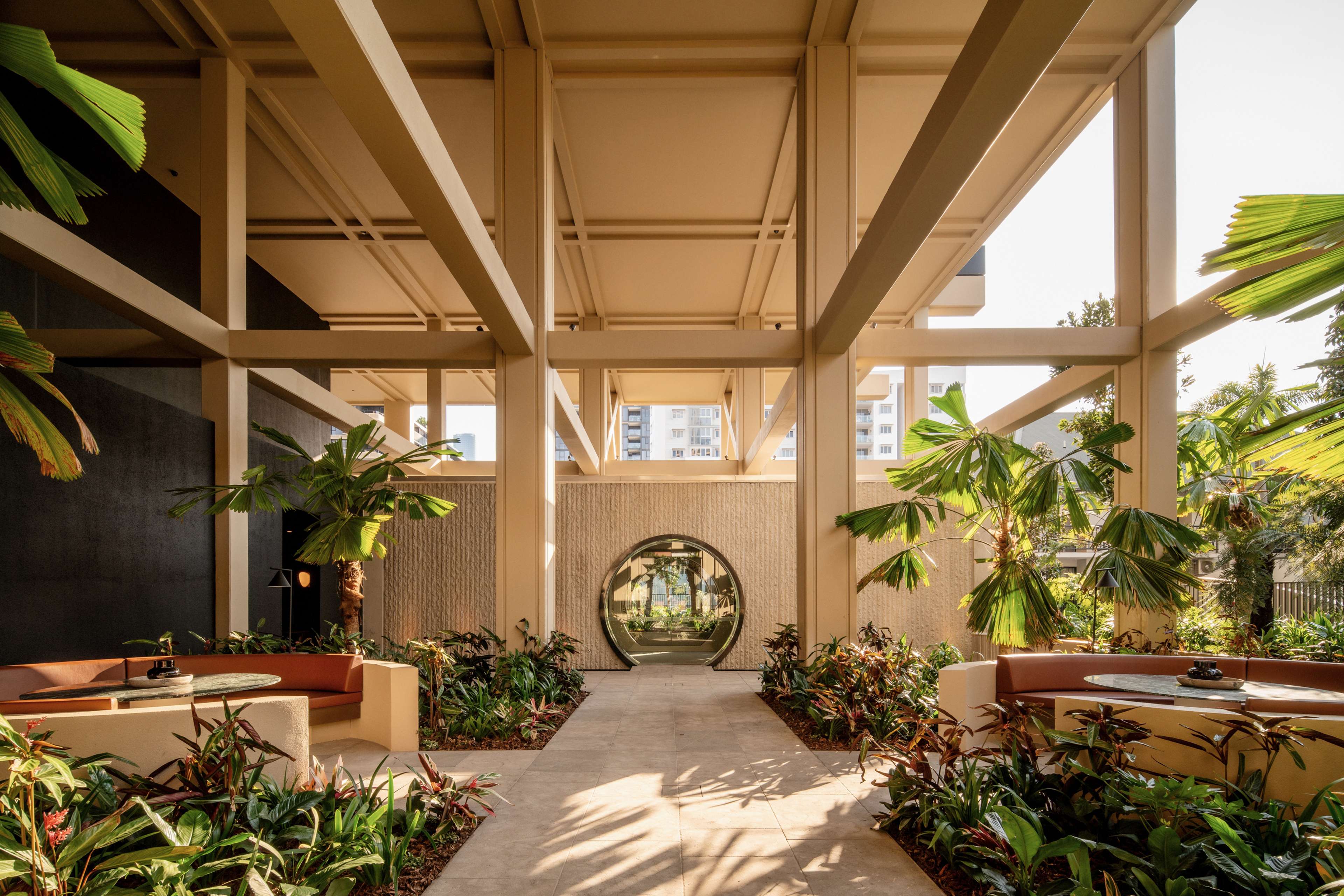 Garden pavilion at the Trellis by Aria rooftop club