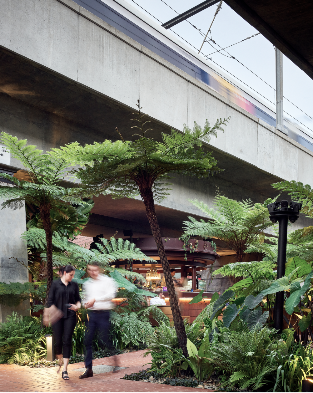 Fish Lane Town Square by Aria, dining and art precinct located in South Brisbane.