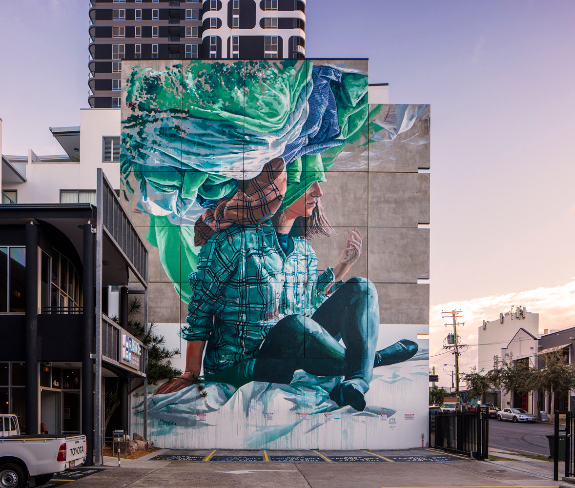 Fish Lane by Aria, street art in South Brisbane.
