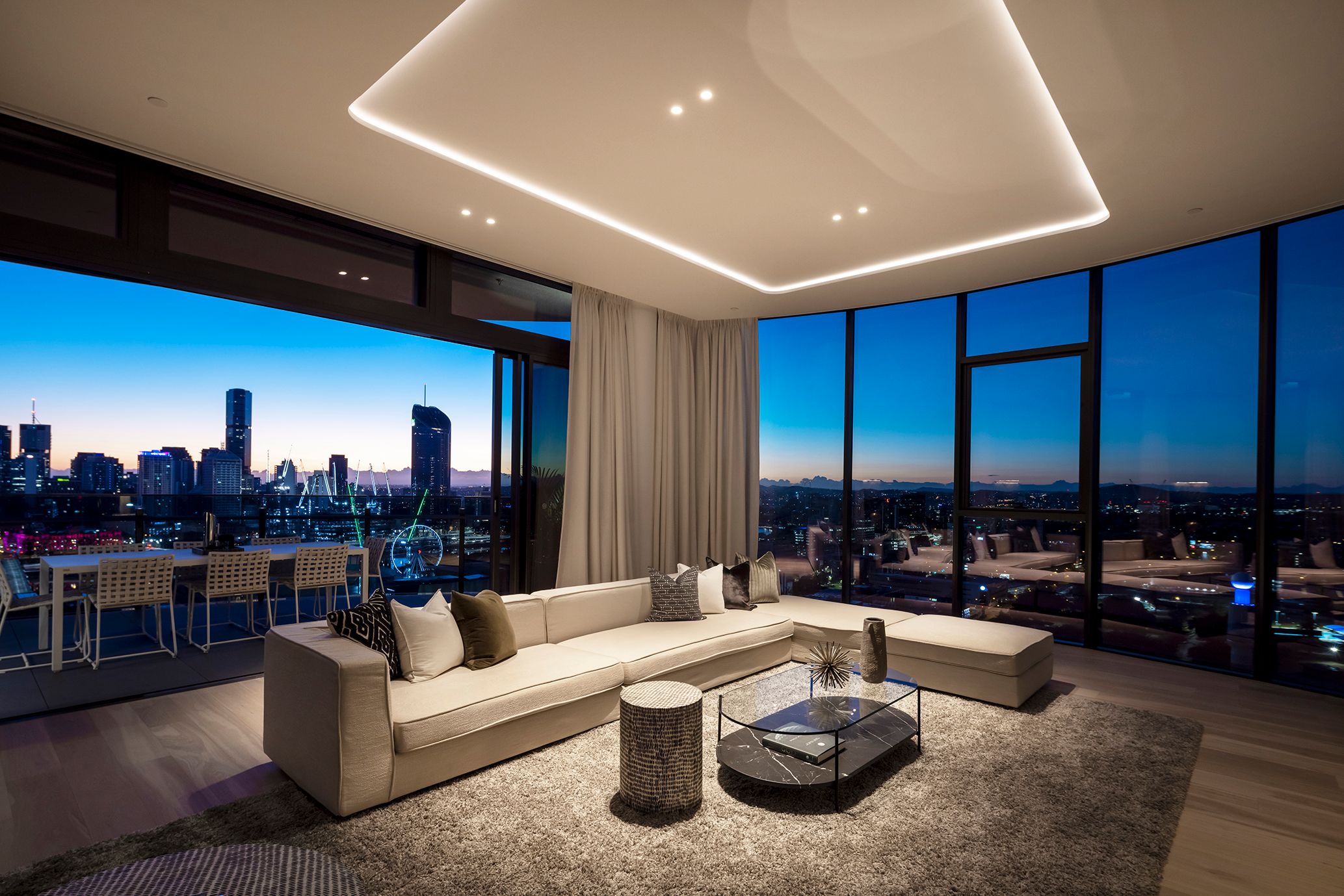 The Standard penthouse apartment located in South Brisbane, with views of Brisbane city and river.