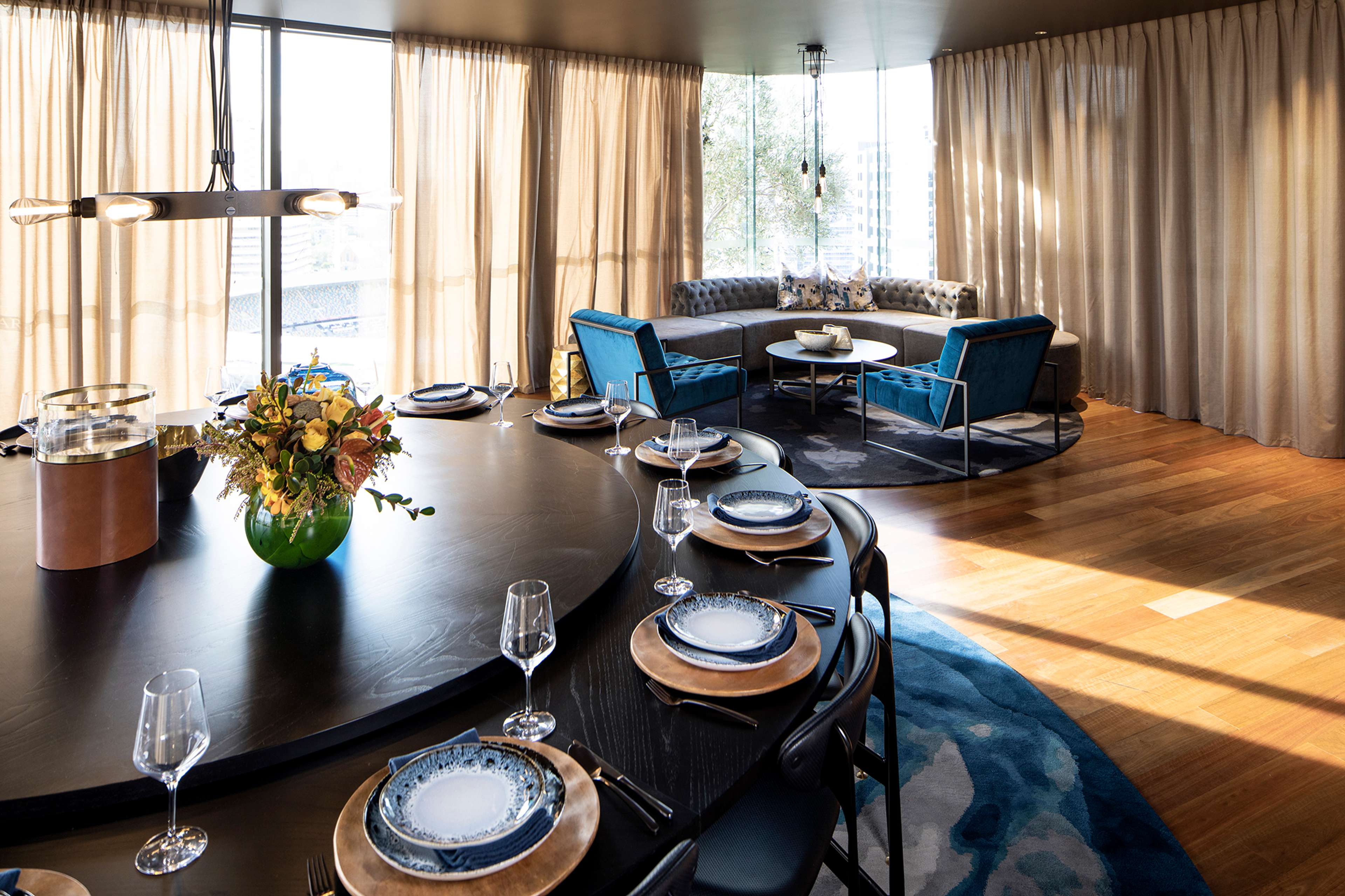 The Drapery by Aria located in Woolloongabba, residents' dining room.