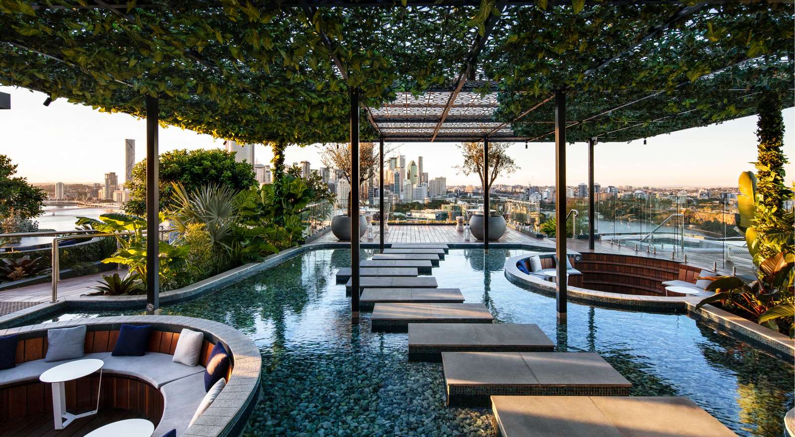 Oxley + Stirling by Aria, award-winning development with state-of-the-art rooftop amenities overlooking the Brisbane city, river & beyond