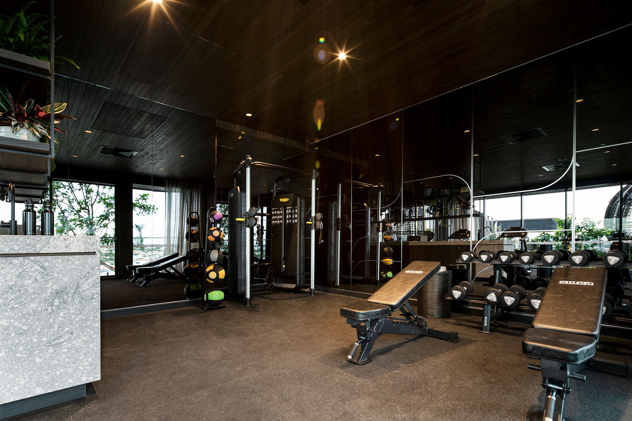 TreeHouse by Aria, residents' gym in luxury apartment development located in the heart of West End.