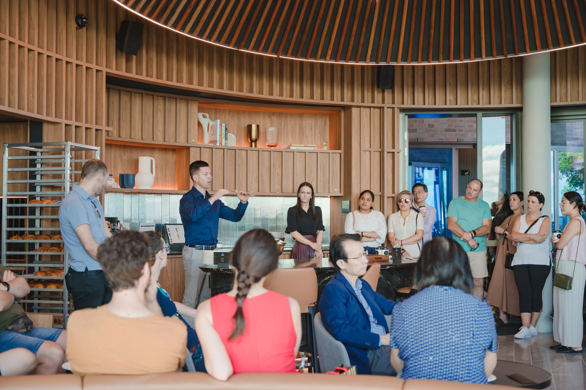 The Standard by Aria, breakfast showcase event on rooftop overlooking Brisbane city.