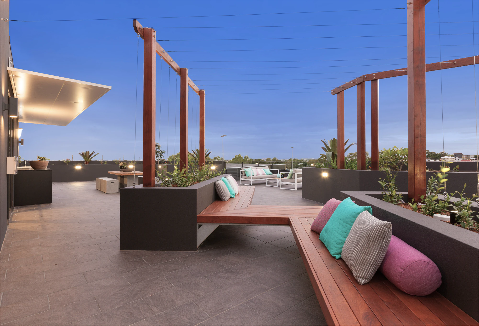 Jardin by Aria, rooftop amenities of luxury apartments located in the heart of Nundah Village precinct.