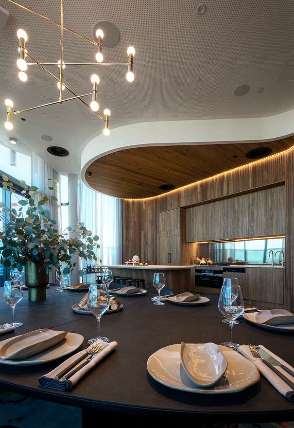 The Standard celebrates Aria's latest innovation and first Residents' Sky Lounge including a residents dining area.