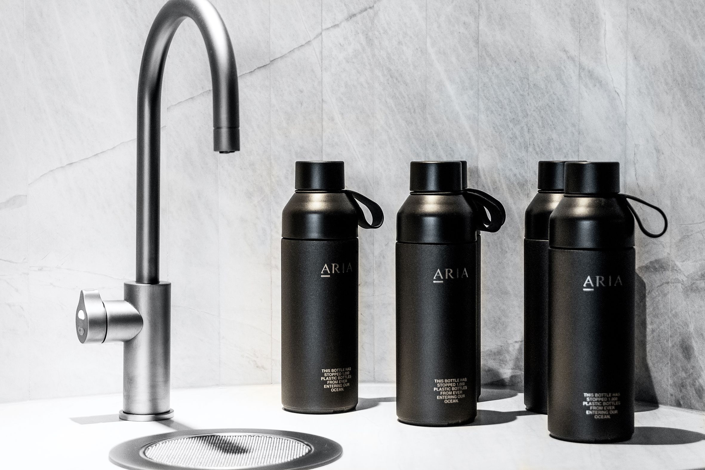 Aria Property new sustainable ocean bottles.